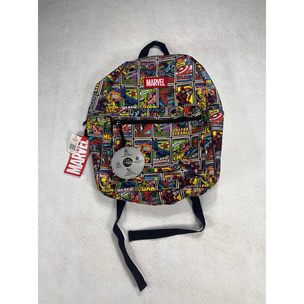 Marvel Comics All Over Print Backpack Bioworld Laptop Sleeve NWT BP8SGLMVL